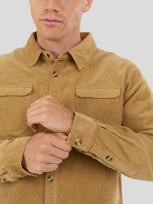 Fundango Oregon Corduroy Shirt férfi hosszú ujjú ing sárga színben 7
