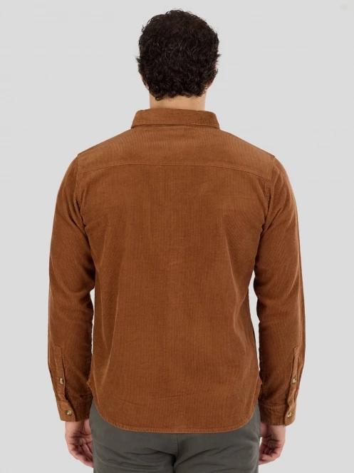 Fundango Oregon Corduroy Shirt férfi hosszú ujjú ing barna színben 3