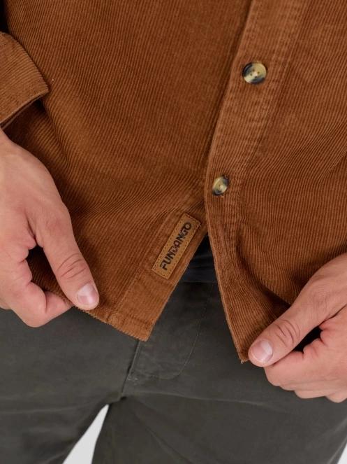 Fundango Oregon Corduroy Shirt férfi hosszú ujjú ing barna színben 8