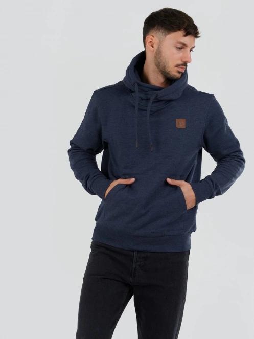 Fundango Conor Hooded Sweatshirt férfi kapucnis pulóver sötétkék színben 4
