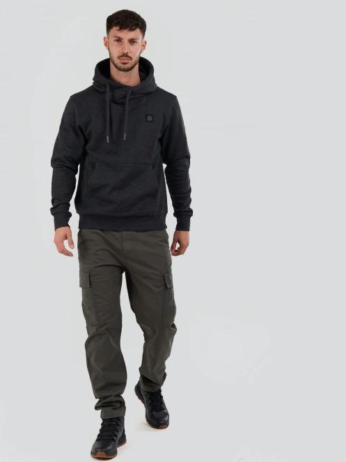Fundango Conor Hooded Sweatshirt férfi kapucnis pulóver fekete színben 4