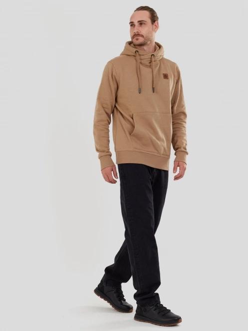 Fundango Conor Hooded Sweatshirt férfi kapucnis pulóver barna színben 4