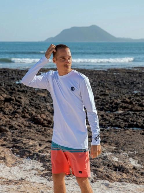 Fundango Manado Long Rashguard férfi hosszú ujjú lycra fehér színben 7
