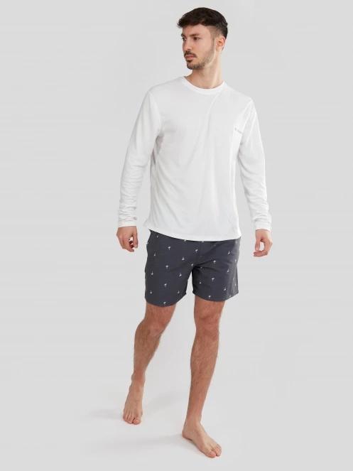 Fundango Maurice Long Rashguard férfi hosszú ujjú lycra fehér színben 4