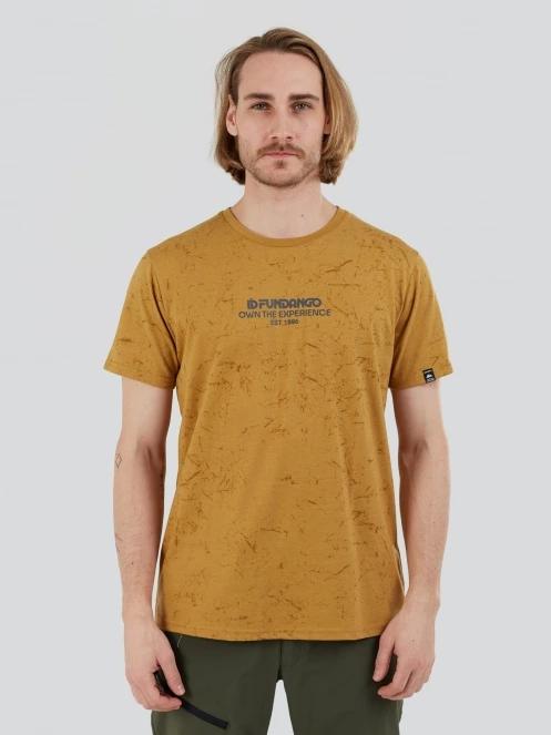 Fundango Theory T-shirt férfi rövid ujjú sport póló sárga színben 2