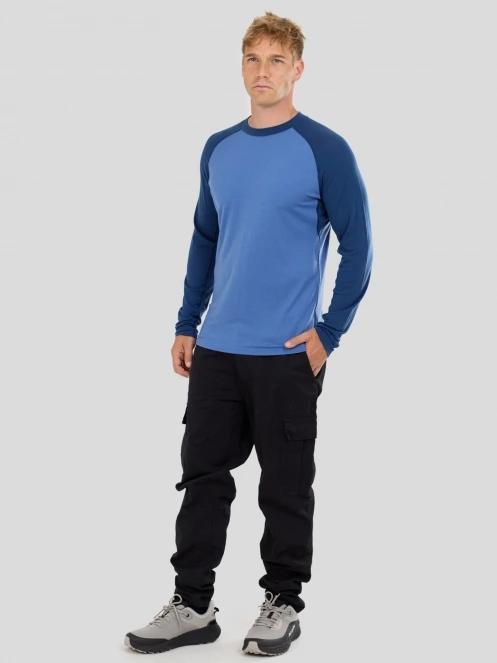 Fundango Rotorua Merino Longsleeve férfi aláöltöző felső kék színben 4