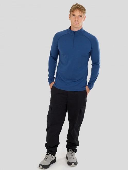 Fundango Temuka Merino Halfzip férfi aláöltöző felső kék színben 4