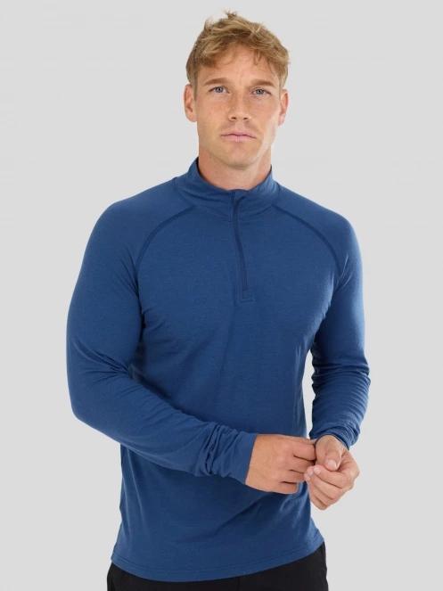 Fundango Temuka Merino Halfzip férfi aláöltöző felső kék színben 5