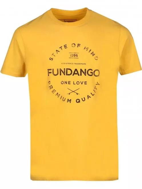 Fundango Basic T Logo-2 T-shirt férfi rövid ujjú póló sárga színben 6