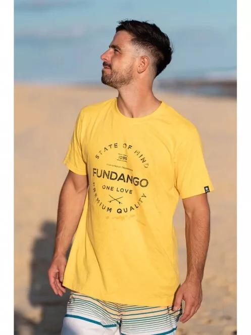Fundango Basic T Logo-2 T-shirt férfi rövid ujjú póló sárga színben 8