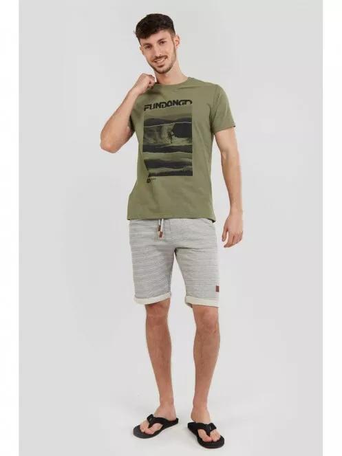 Fundango Basic T Logo-3 T-shirt férfi rövid ujjú póló oliva színben 5