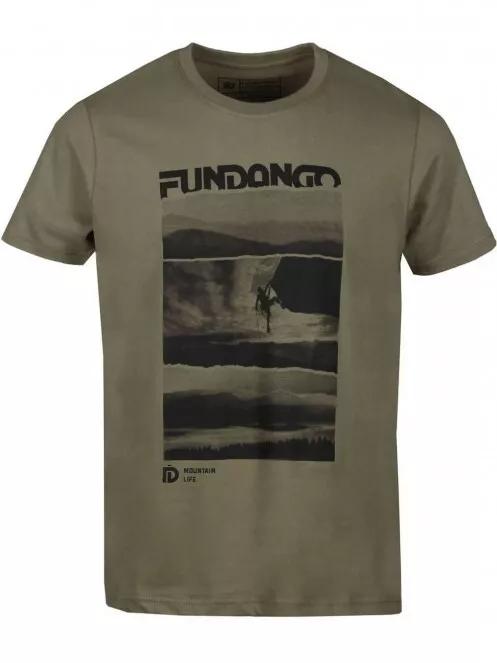 Fundango Basic T Logo-3 T-shirt férfi rövid ujjú póló oliva színben 6