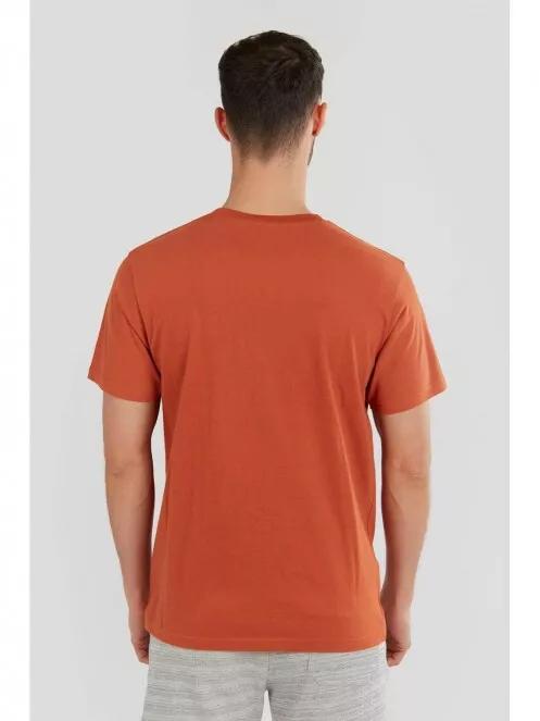Fundango Basic T Logo-3 T-shirt férfi rövid ujjú póló narancssárga színben 3