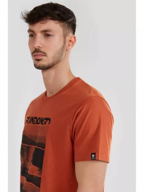 Fundango Basic T Logo-3 T-shirt férfi rövid ujjú póló narancssárga színben 4