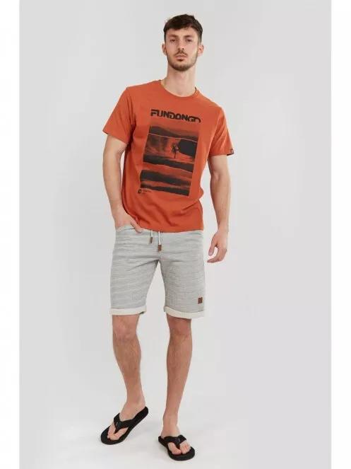 Fundango Basic T Logo-3 T-shirt férfi rövid ujjú póló narancssárga színben 5
