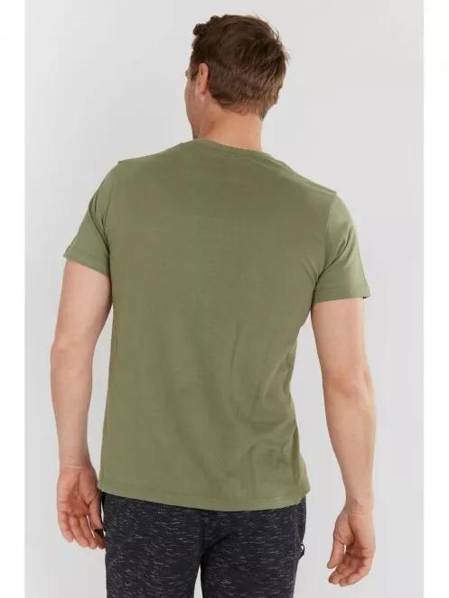 Fundango Basic T Logo-4 T-shirt férfi rövid ujjú póló oliva színben 4