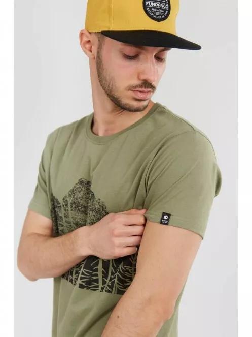 Fundango Basic T Logo-5 T-shirt férfi rövid ujjú póló oliva színben 4