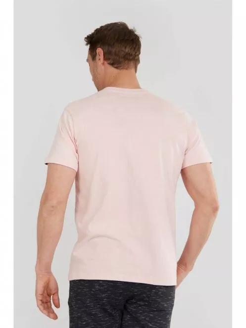 Fundango Basic T Logo-6 T-shirt férfi rövid ujjú póló rózsaszín színben 3