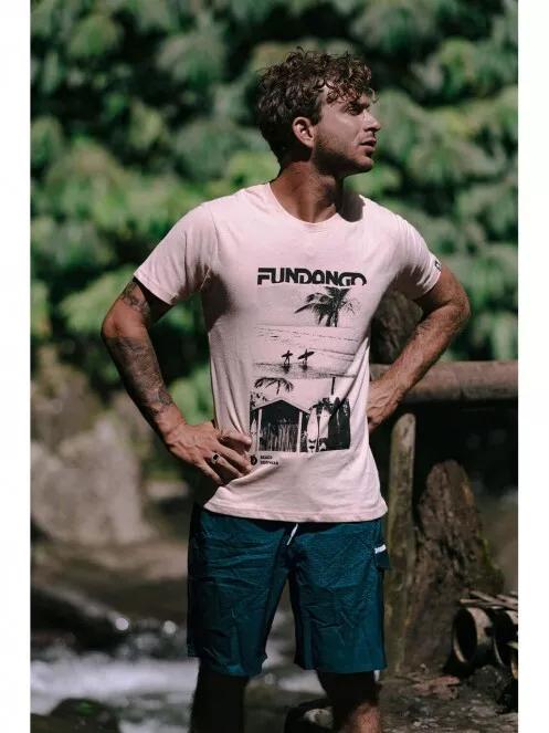 Fundango Basic T Logo-6 T-shirt férfi rövid ujjú póló rózsaszín színben 7