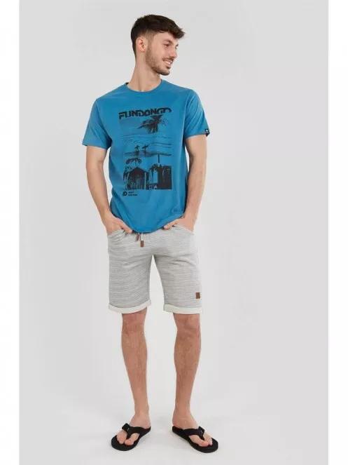 Fundango Basic T Logo-6 T-shirt férfi rövid ujjú póló kék színben 5