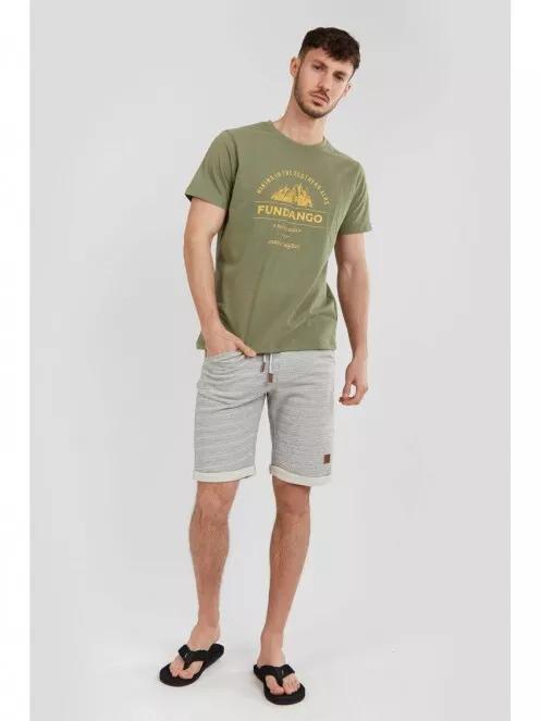 Fundango Basic T Logo-7 T-shirt férfi rövid ujjú póló oliva színben 5