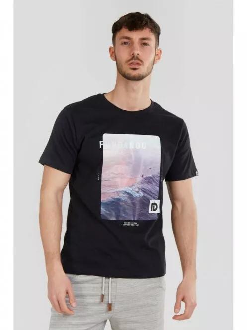 Fundango Basic T Logo-8 T-shirt férfi rövid ujjú póló fekete színben 2