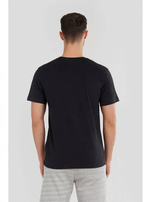 Fundango Basic T Logo-8 T-shirt férfi rövid ujjú póló fekete színben 3
