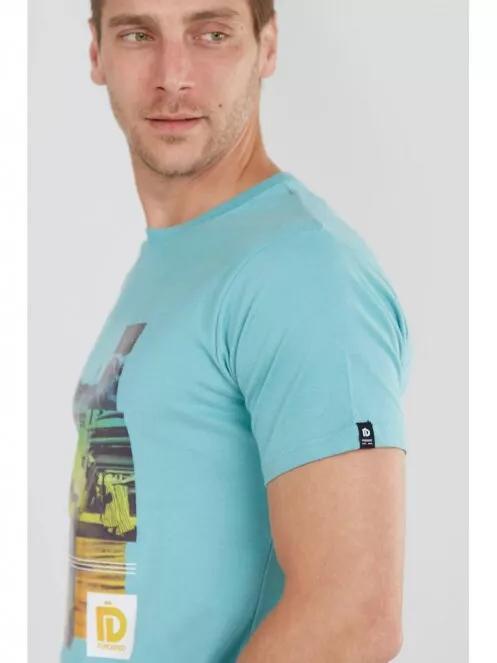 Fundango Basic T Logo-9 T-shirt férfi rövid ujjú póló világoskék színben 4