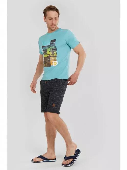 Fundango Basic T Logo-9 T-shirt férfi rövid ujjú póló világoskék színben 5
