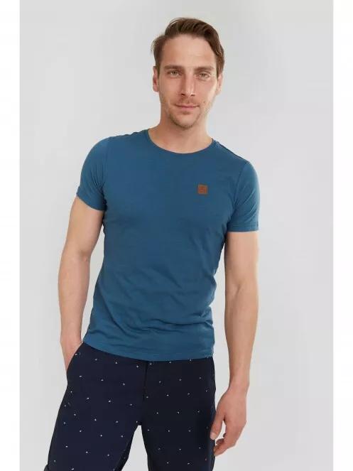 Fundango Jaggy Structured Tshirt férfi rövid ujjú póló kék színben 2