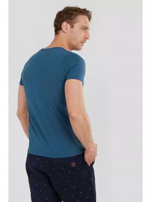 Fundango Jaggy Structured Tshirt férfi rövid ujjú póló kék színben 3