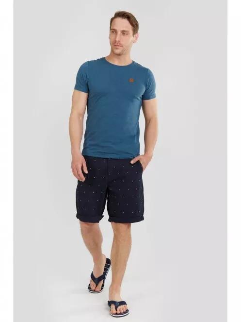 Fundango Jaggy Structured Tshirt férfi rövid ujjú póló kék színben 5