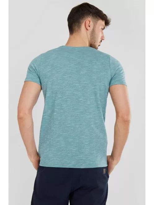 Fundango Jaggy Structured Tshirt férfi rövid ujjú póló zöld színben 3