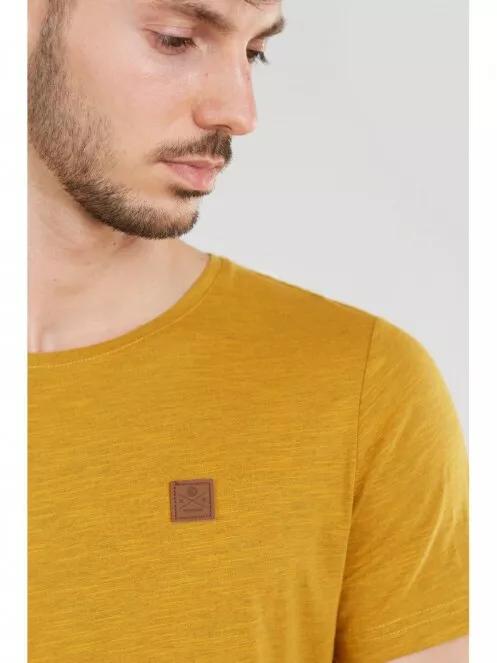 Fundango Jaggy Structured Tshirt férfi rövid ujjú póló barna színben 4