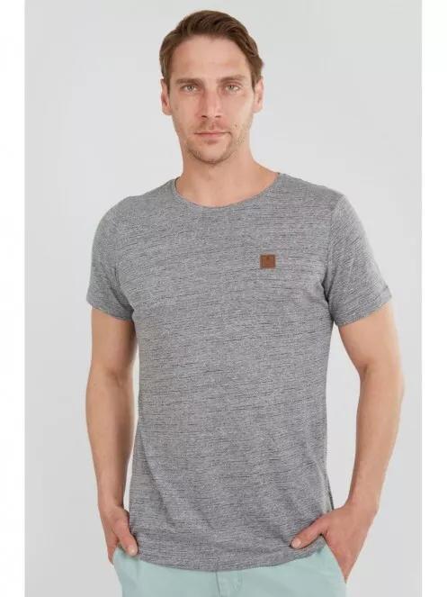 Fundango Jaggy Structured Tshirt férfi rövid ujjú póló szürke színben 2