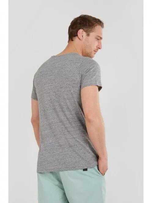 Fundango Jaggy Structured Tshirt férfi rövid ujjú póló szürke színben 3