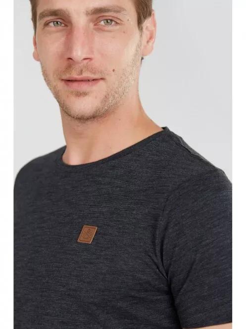 Fundango Jaggy Structured Tshirt férfi rövid ujjú póló fekete színben 3