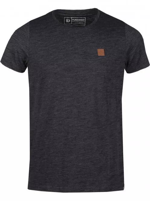 Fundango Jaggy Structured Tshirt férfi rövid ujjú póló fekete színben 5