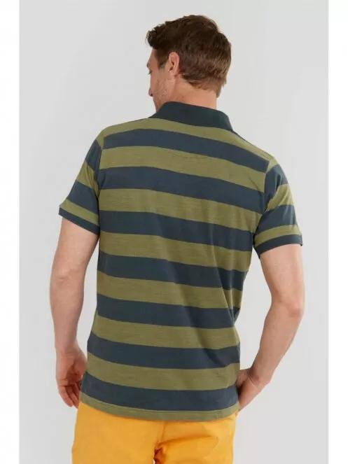 Fundango Incognito stripe Poloshirt férfi galléros póló oliva színben 3