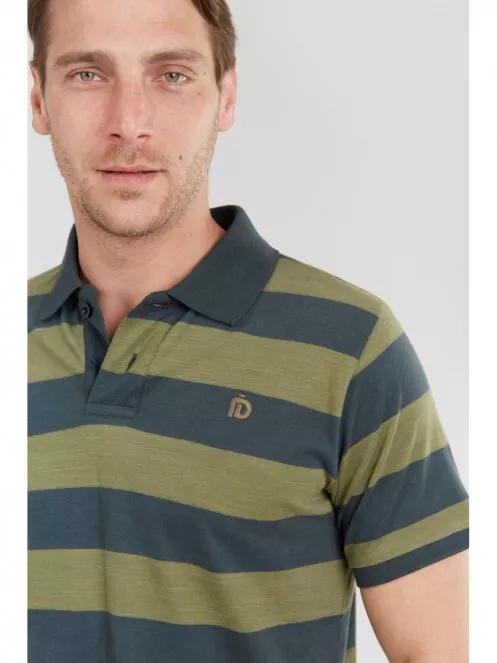 Fundango Incognito stripe Poloshirt férfi galléros póló oliva színben 4
