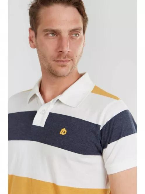 Fundango Incognito stripe Poloshirt férfi galléros póló fehér színben 4