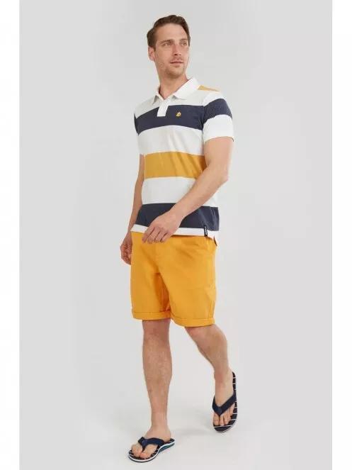 Fundango Incognito stripe Poloshirt férfi galléros póló fehér színben 5