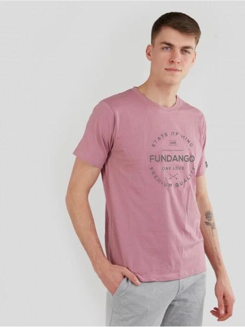 Fundango Basic - T Logo-4 T-shirt férfi rövid ujjú póló lila színben 4