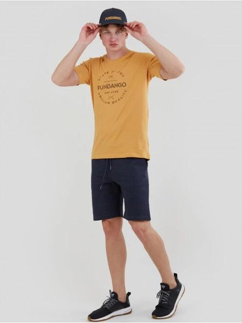 Fundango Basic - T Logo-4 T-shirt férfi rövid ujjú póló sárga színben 4