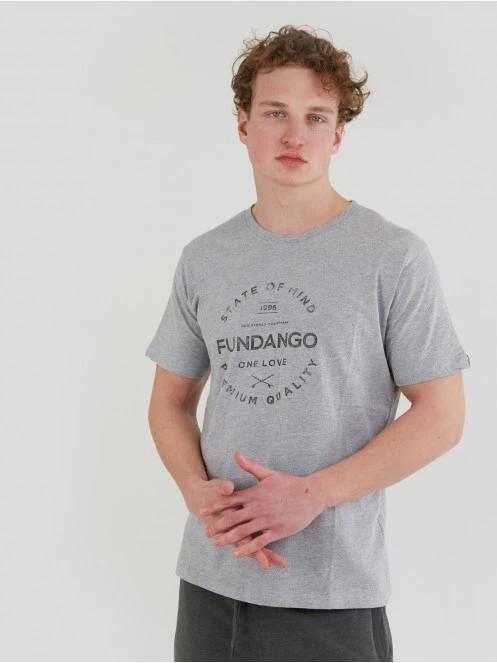 Fundango Basic - T Logo-4 T-shirt férfi rövid ujjú póló szürke színben 2