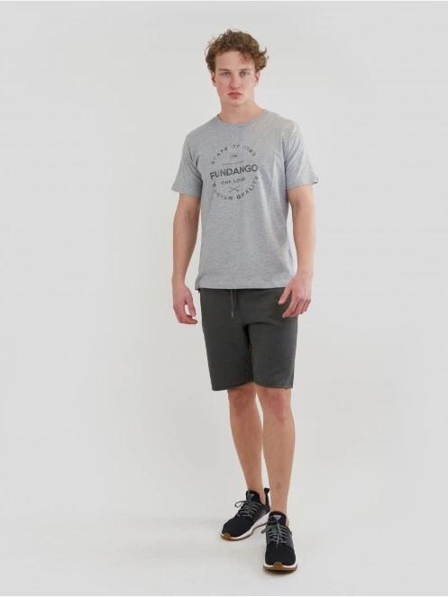 Fundango Basic - T Logo-4 T-shirt férfi rövid ujjú póló szürke színben 4