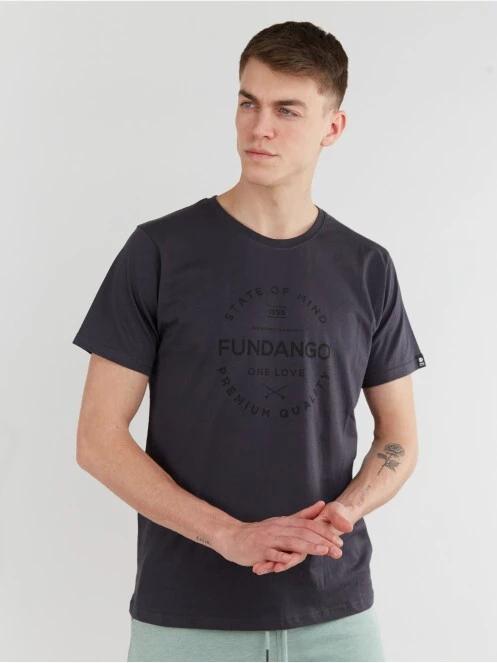 Fundango Basic - T Logo-4 T-shirt férfi rövid ujjú póló szürke színben 2