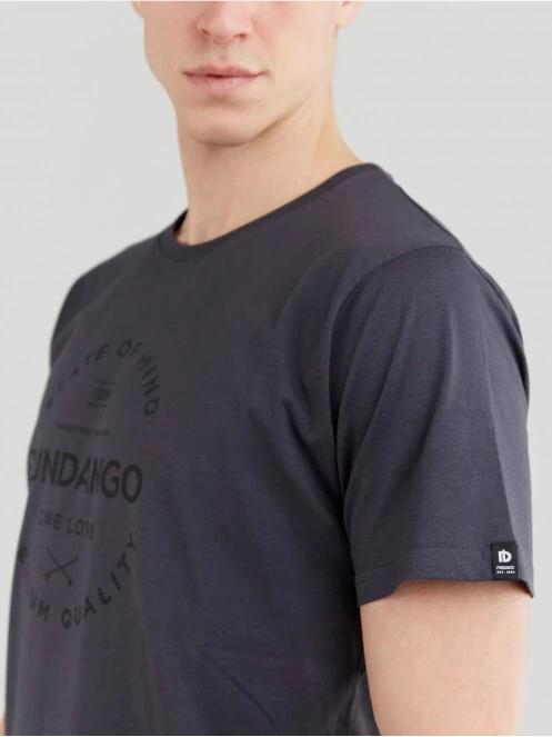 Fundango Basic - T Logo-4 T-shirt férfi rövid ujjú póló szürke színben 4