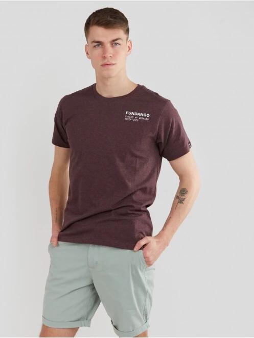 Fundango Basic - T Logo-7 T-shirt férfi rövid ujjú póló piros színben 2
