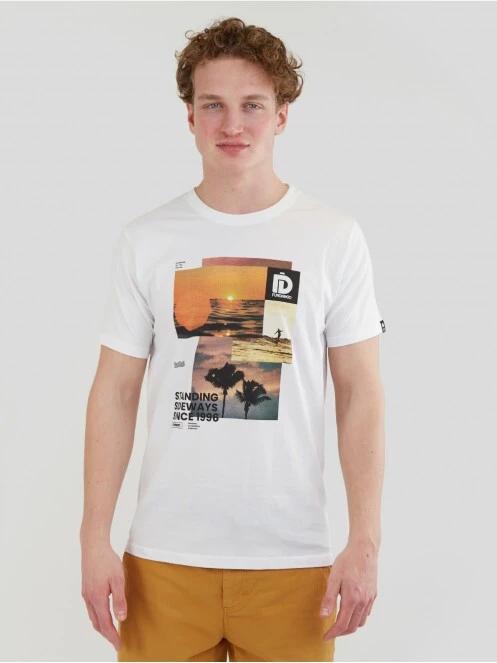 Fundango Basic - T Logo-9 T-shirt férfi rövid ujjú póló fehér színben 2